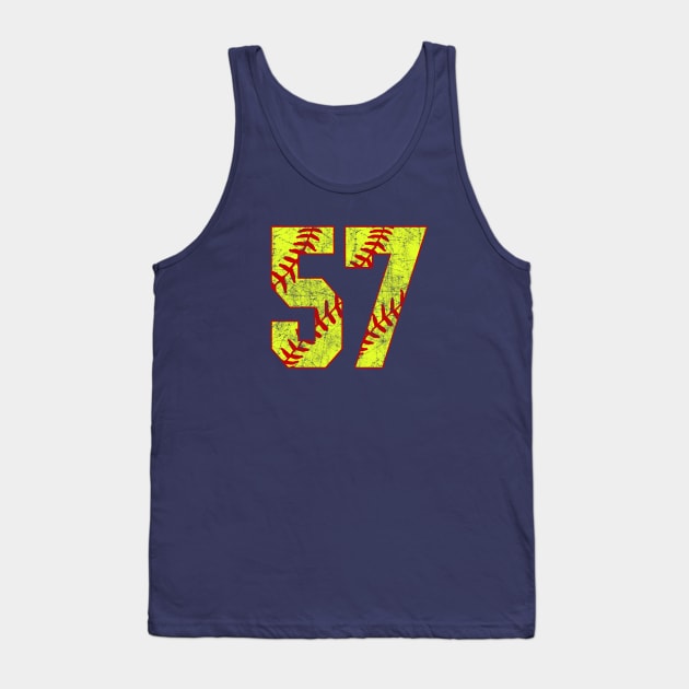 Fastpitch Softball Number 57 #57 Softball Shirt Jersey Uniform Favorite Player Biggest Fan Tank Top by TeeCreations